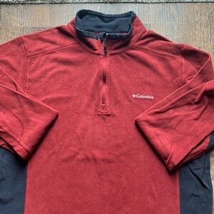 Columbia Burgundy and Black Half-Zip Pullover